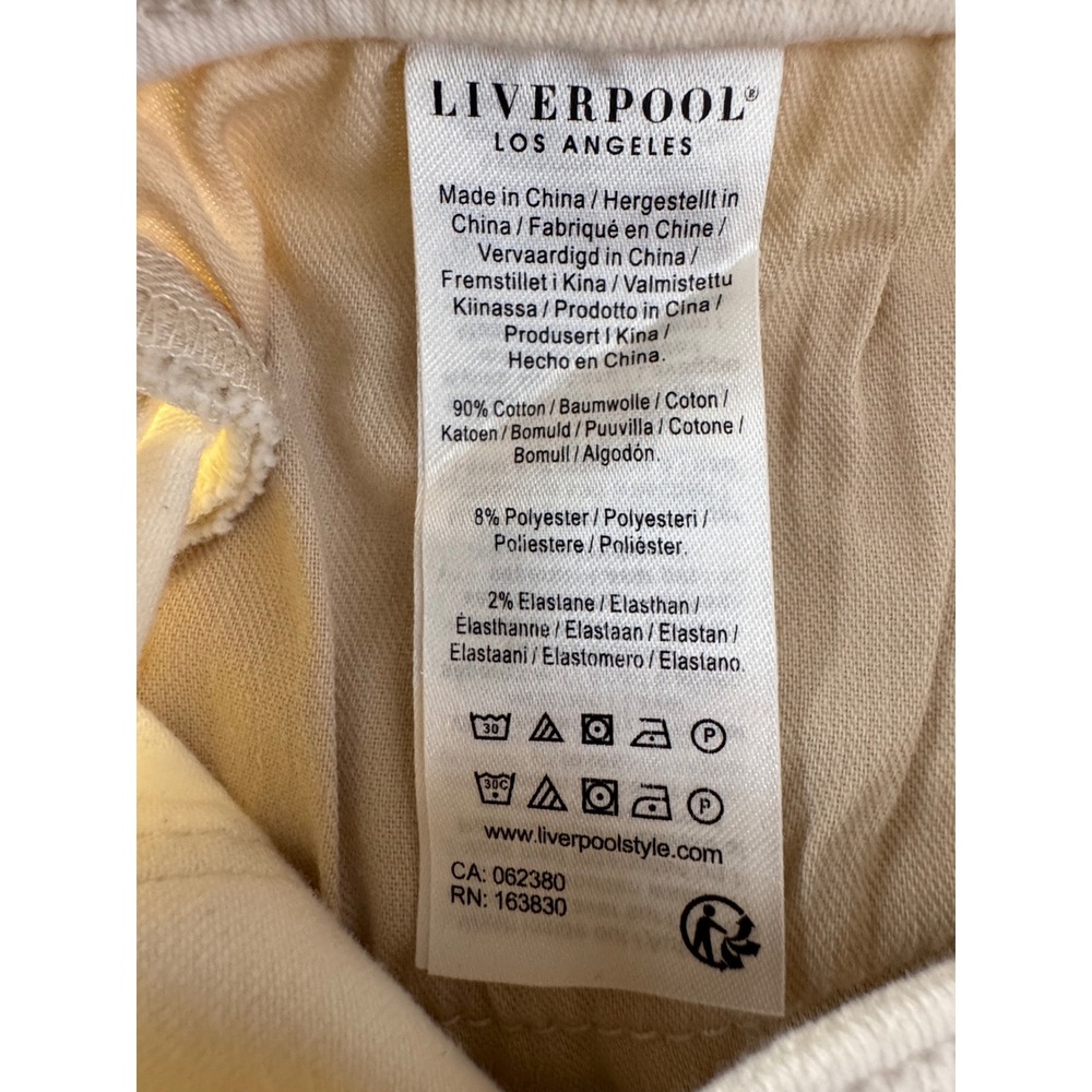 Liverpool Los Angeles Hannah Wide Leg Crop Jeans Cream Off-White Size 6/28 - Picture 8 of 11